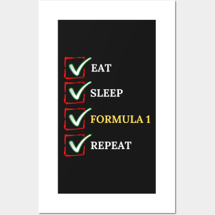 Eat Sleep Formula Repeat - Gift For Driving Car Racing Lover Posters and Art